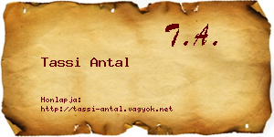 Tassi Antal névjegykártya